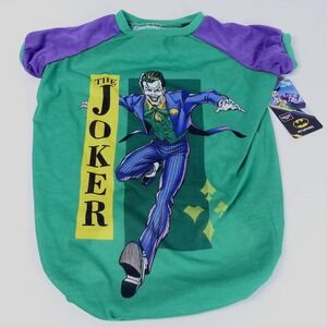 DC Comics Batman The Joker Dog Pet Costume Shirt Green Purple sz L Large NWT